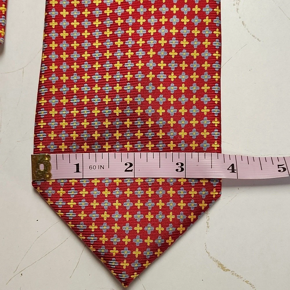 Luciano Barbera Red Blue Thick Silk Handmade Necktie Tie Italy